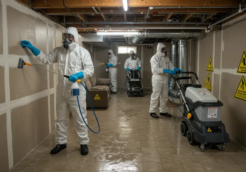Basement Moisture Removal and Structural Drying process in Yadkinville, NC